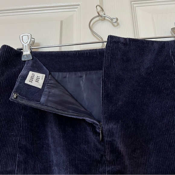 Aritzia Sunday Best Navy Lyra Corduroy Mini A-Line Skirt - Size 8 - Picture 6 of 15
